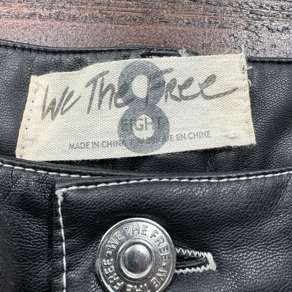 Free People We The Free The It Factor‎ Vegan Leather Pant Button Fly Womens Sz 8